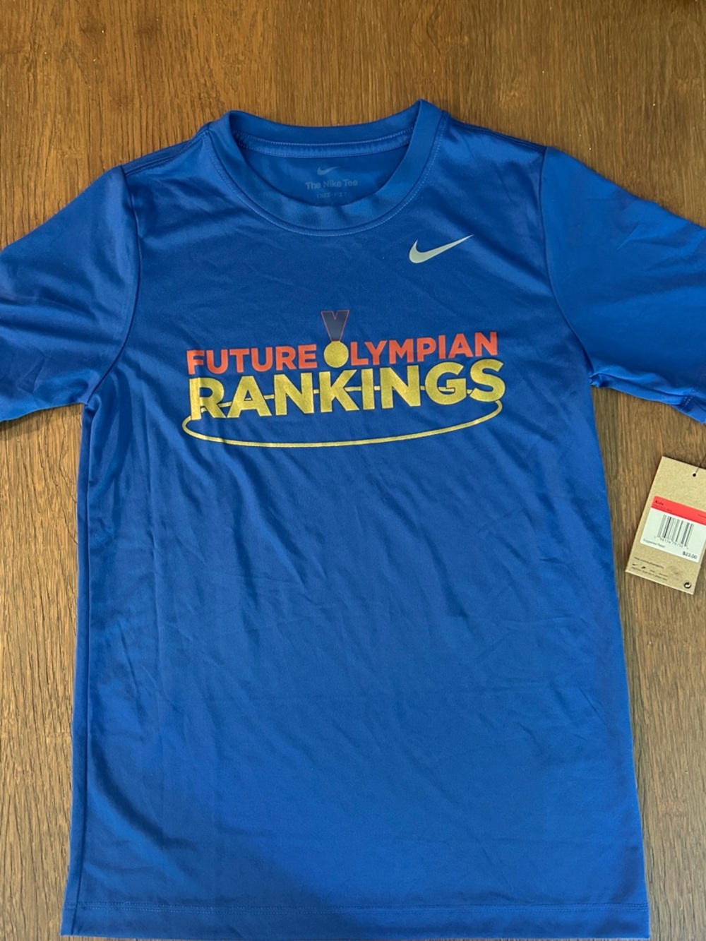 Nike Blue 'Future Olympian Rankings' Graphic DRI-FIT Tee